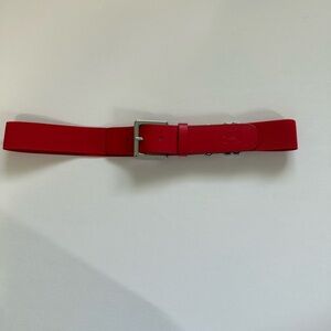 Unisex Under Armour red Leather and elastic baseball belt